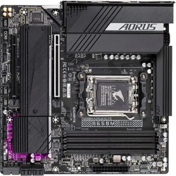 Материнская плата Gigabyte B650M AORUS ELITE SocketAM5, AMD B650, mATX, Ret